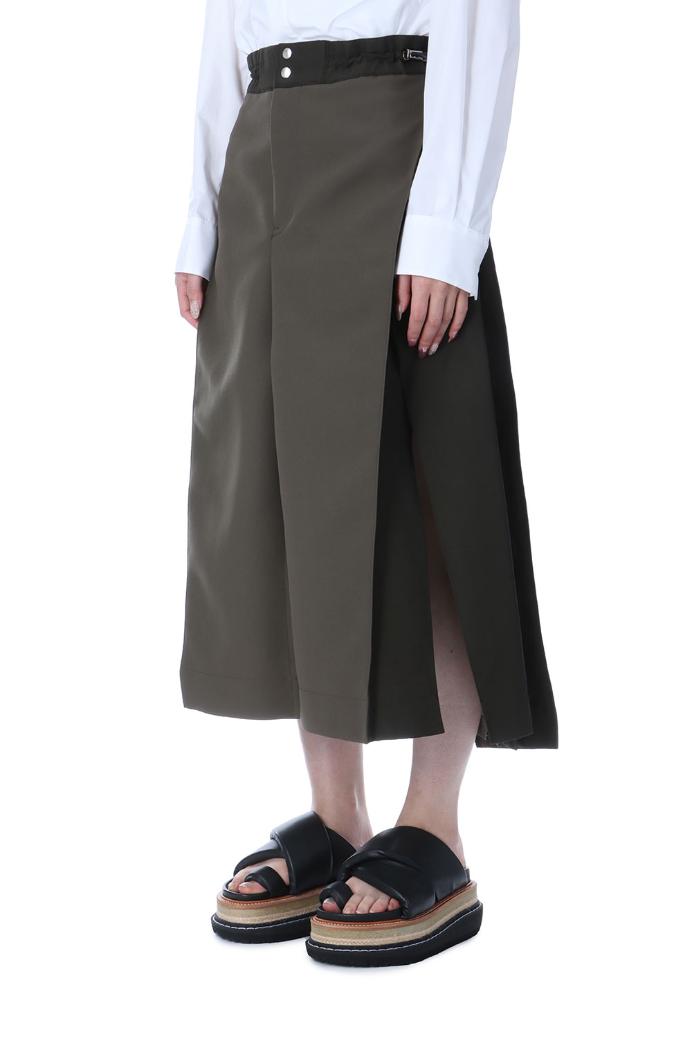 Matelasse Twill Mix Skirt - KHAKI 501 (25-07709) | セレクト
