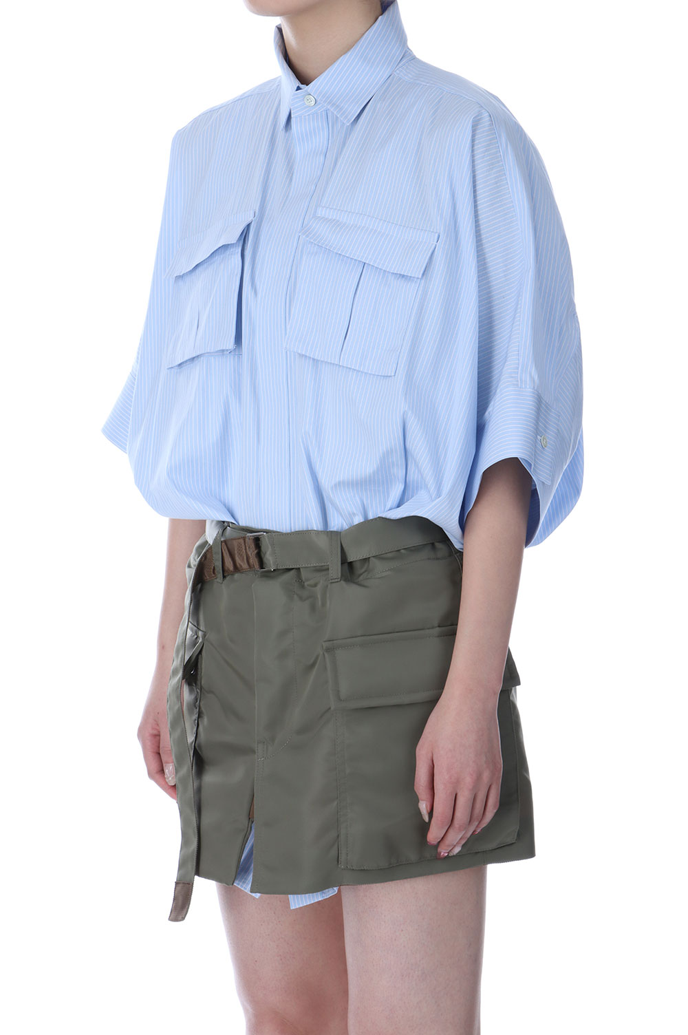 国内より1WEEK【sacai】Cotton Poplin x Nylon Twill Dress org.jpg
