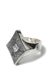 Engraved Diamond Ring(Silver)  / Silver (RX-720-1)