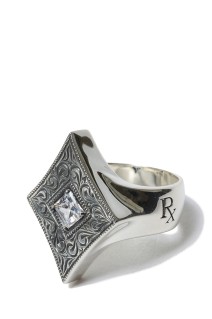 Engraved Diamond Ring(Silver)  / Silver (RX-720-1)