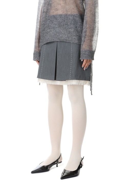Low Waist Stitch Mini Skirt - GRAY (21242515302) | セレクト