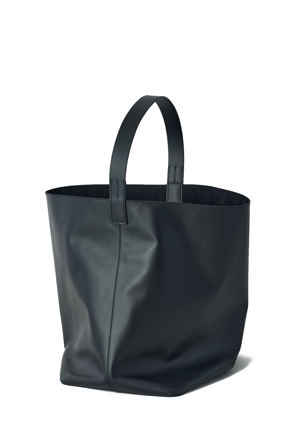 LEATHER BIG SHOULDER BAG MADE BY AETA - BLACK (A25SB01AE-W
