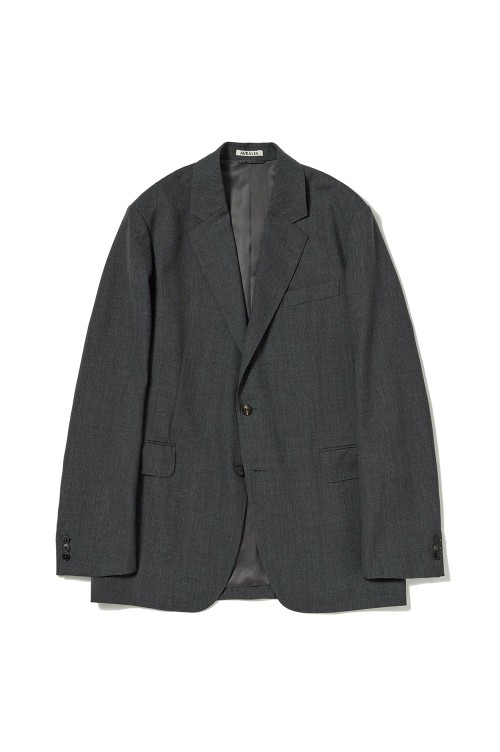 ジャケット Double-breasted kid mohair and technical ponge jacket Men's unlined single-breasted jacket with mandarin collar