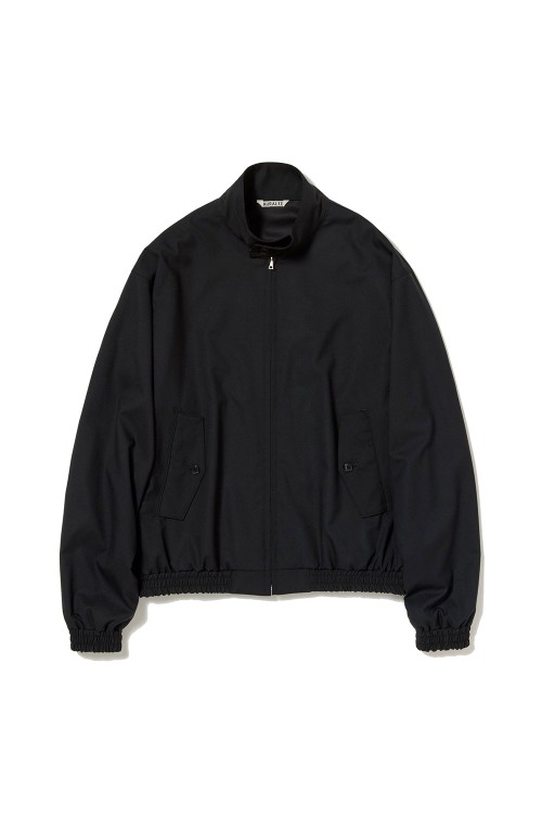 Tropical Wool Zip Blouson in Dark Khaki