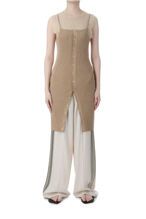 COTTON SILK RIB KNIT MINI DRESS - LIGHT CAMEL (A25SD05RI)
