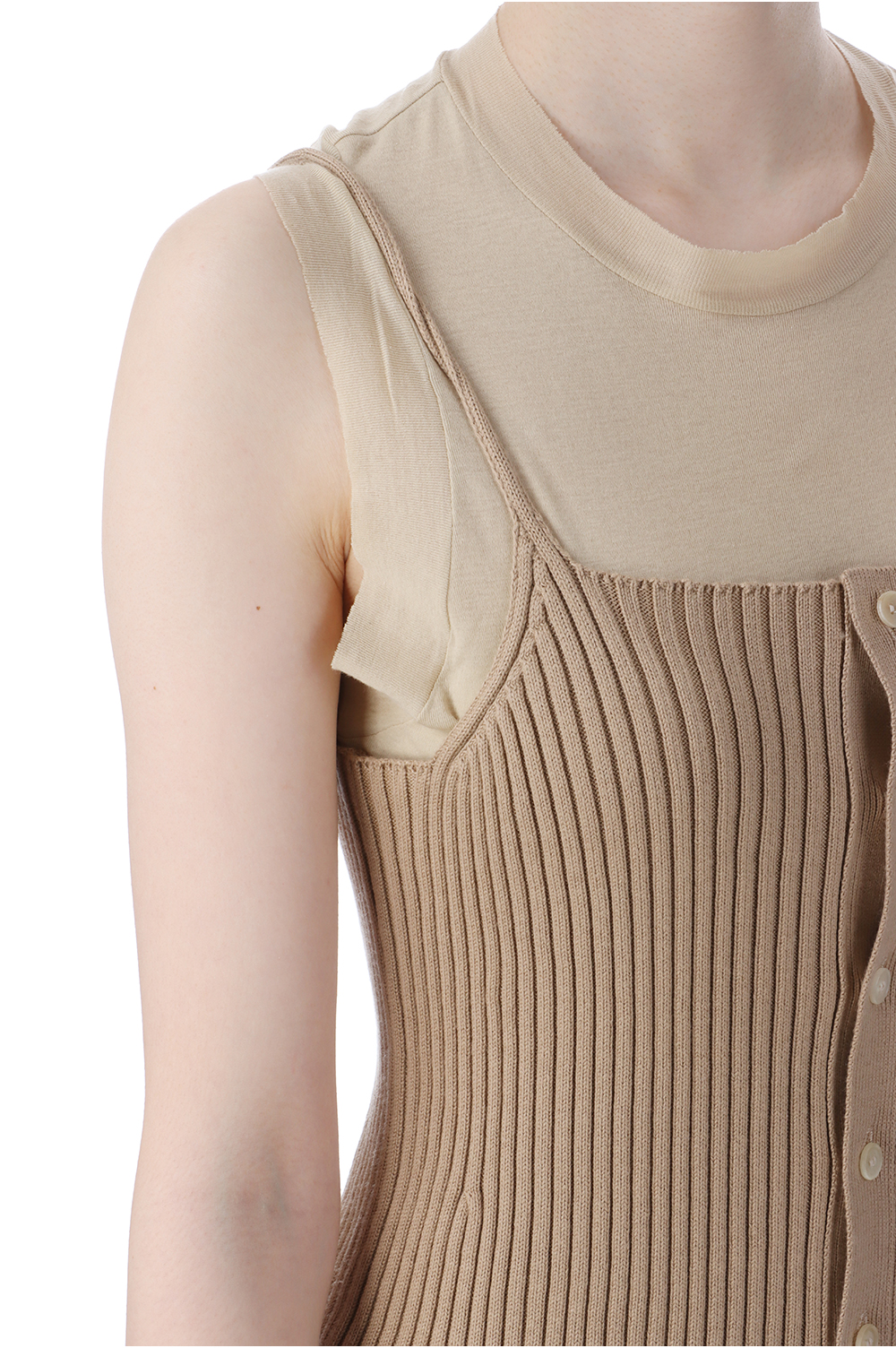 【AURALEE】COTTON SILK RIB KNIT MINI DRESS ASK availability First)AURALEE COTTON SILK RIB KNIT MINI