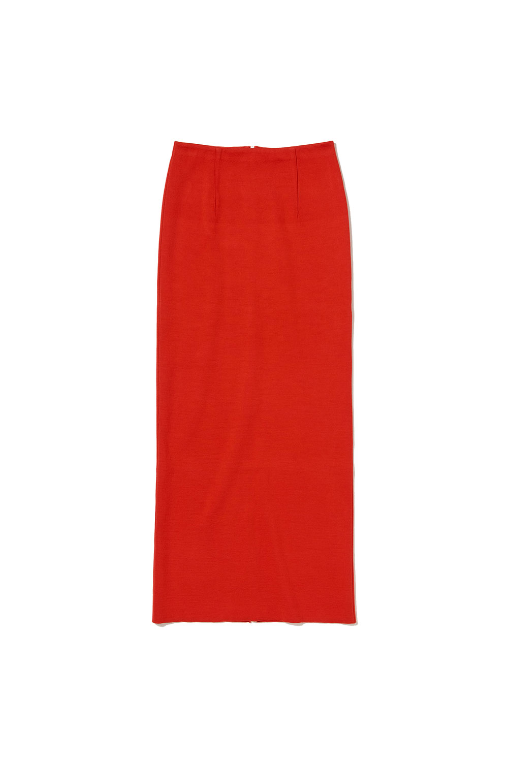 COTTON SILK STRETCH DOUBLE FACE KNIT SKIRT - RED (A25SS02WF