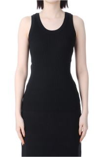 COTTON HIGH GAUGE RIB KNIT TANK TOP - BLACK (A00T03HR)