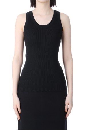 COTTON HIGH GAUGE RIB KNIT TANK TOP - BLACK (A00T03HR)
