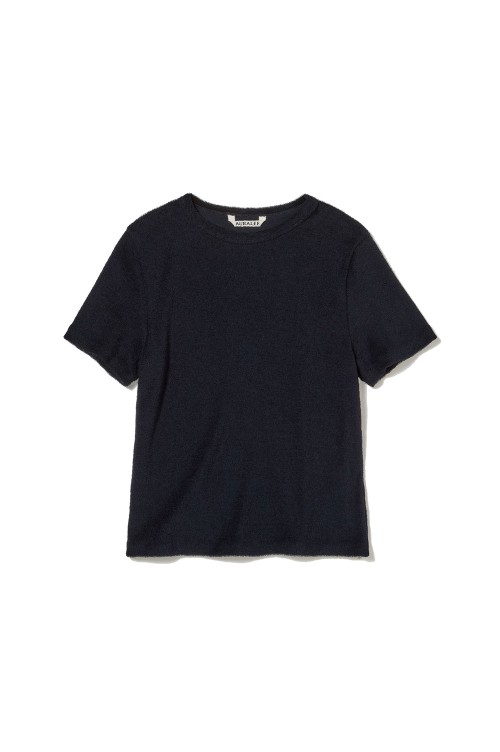 WASHABLE WOOL PILE TEE - NAVY (A25ST01UP) | セレクトショップ