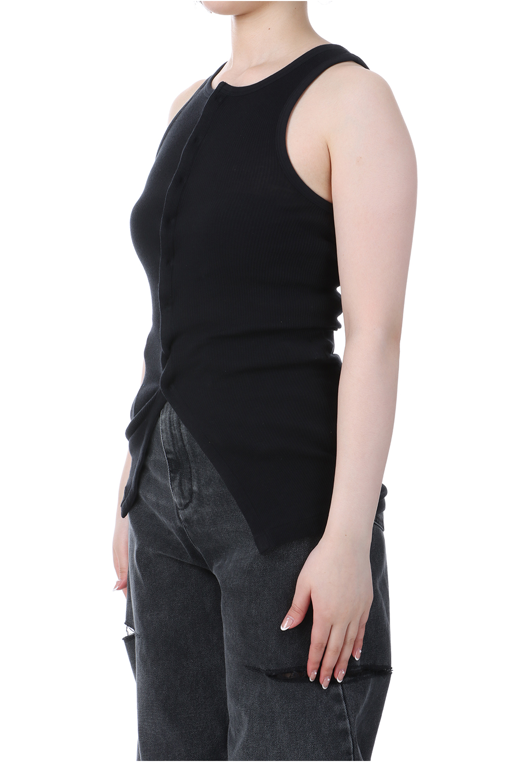 ORGANIC SOFT RIB TANK TOP - BLACK (A25ST05OT) | セレクト