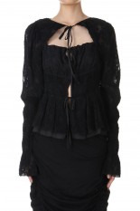 Peplum Bow Top - BLACK (31242316102)