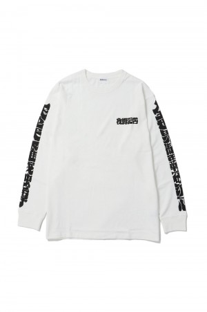 TENJO TENGE YUIGA DOKUSON L/S tee / WHITExBLACK pt (BV-CUT2400130)
