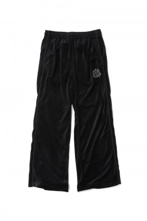 VELOUR TRACK PANTS / BLACKxBLACK (BV-PT2400430)