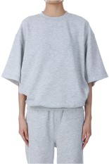 W's TECH SWEAT CREW S/S - TOP GRAY (BE-51025L)
