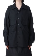 W&#039;s TECH SPORTS OPEN COLLAR SHIRT L/S - BLACK (BE-82025L)