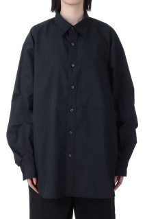 W's TECH REGULAR STRIPE SHIRT L/S - BLACK (BE-81025L)