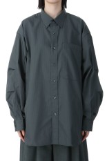 W&#039;s TECH REGULAR STRIPE SHIRT L/S - CHARCOAL (BE-81025L)