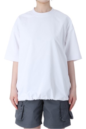 W's TECH DRAWSTRING S/S TEE - WHITE (BE-41025L)