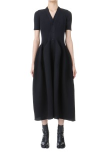 POTTERY SHORT SLEEVE CARDIGAN DRESS - BLACK 2 (CF009KH061)