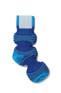 GARTER RIB SOCKS - CYAN-BLUE D57 (CF009AI145)