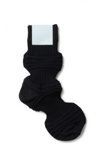 GARTER RIB SOCKS - BLACK 2 (CF009AI145)