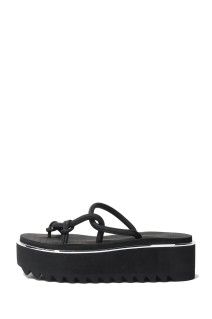 LINE SHARK SOLE PLATFORM SANDAL - BLACK-BLACK D49 (CF009AJ194)