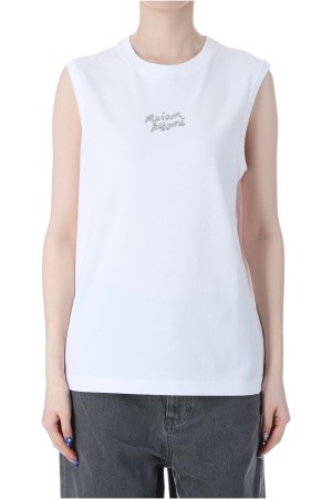 METALLIC MAISON KITSUNE TANK TOP - WHITE (OW00615KJ0119)