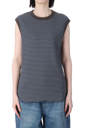 PHEENY フィーニー ヘビーウェイトボーダースリットスリーブブラウンネイビー PHEENY フィーニー Heavy weight border slit sleeve