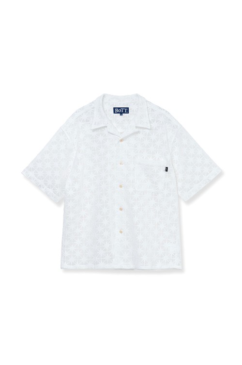Sparkle Mesh S/S Shirt / White | セレクトショップ