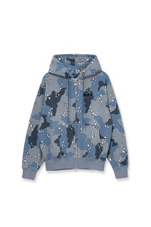 Desert Camo Zip Hoodie / Cobalt