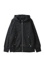 Dameged Zip up Hoodie /  / BLACK (3121201)