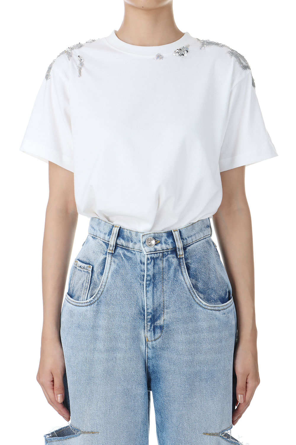 トップス Tanaka Daisuke magical powder piles up T magical powder piles up T-shirt White – tanakadaisuke