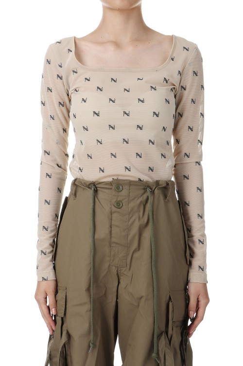 HNENGNAE KISHIMEN LOGO TOP /ベージュ HAENGNAE/ヘンネ】KISHIMEN LOGO TOP/キシメンロゴトップ