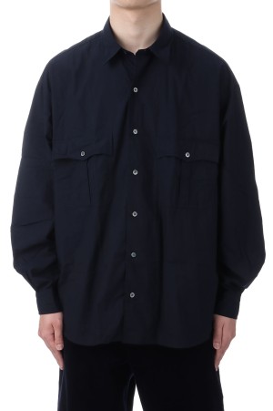 ROLL UP COTTON SHIRT / NAVY (PC-016-3359)