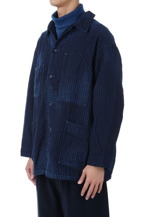 SASHIKO STRIPE COVERALLS WATCH CHAIN ITEM / BLUE (PC-059-3188