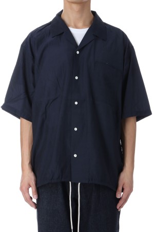 Open Collar S/S Shirt - Navy (S25SG019)