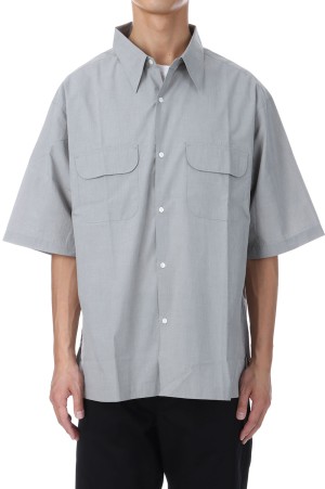 Regular Collar End On End S/S Shirt - Gray (S25SG075)