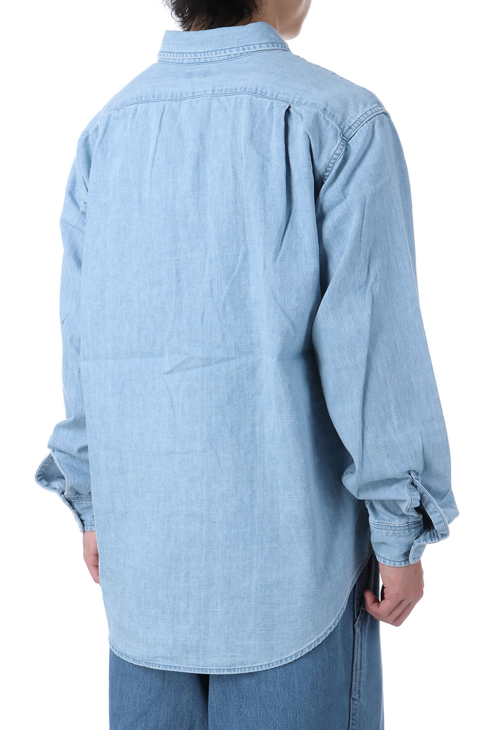 Regular Collar Light Denim Shirt - Indigo Bleach (S25SG087