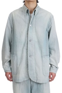 Indigo Pin Check Coverall - SAX (25SAP-01-27H)