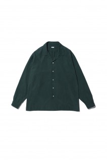 Silk Cotton Open Collar L/S Shirt - GREEN (25SAP-02-03H)