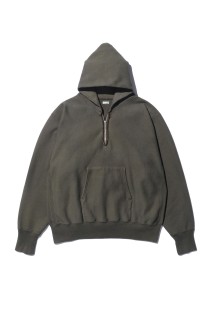 Vintage Half Zip Sweat Hoodie - OLIVE (25SAP-05-07K)