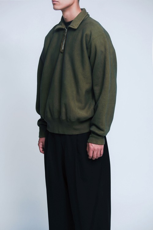 アプレッセ Vintage Half Sweat Shirt 3 olive アプレッセ Vintage Half Sweat Shirt 3 olive
