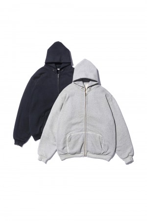 Vintage Zip Sweat Hoodie - GRAY (25SAP-05-09K)