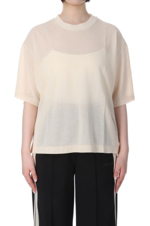 SHEER GAUZE HALF SLEEVE TEE - ECRU (25SMSCU01)