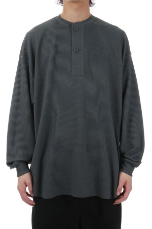 TECH THERMAL HENLEY L/S - CHARCOAL (BE-38025)