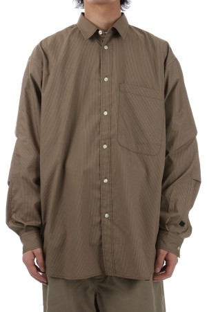 TECH REGULAR STRIPE SHIRT L/S - CHARCOAL (BE-81025
