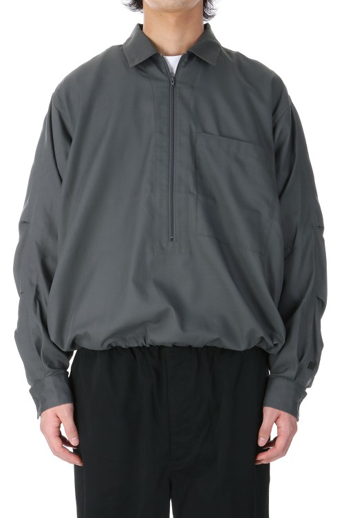 TECH HALF ZIP SHIRT L/S - CHARCOAL (BE-39025) | セレクトショップ