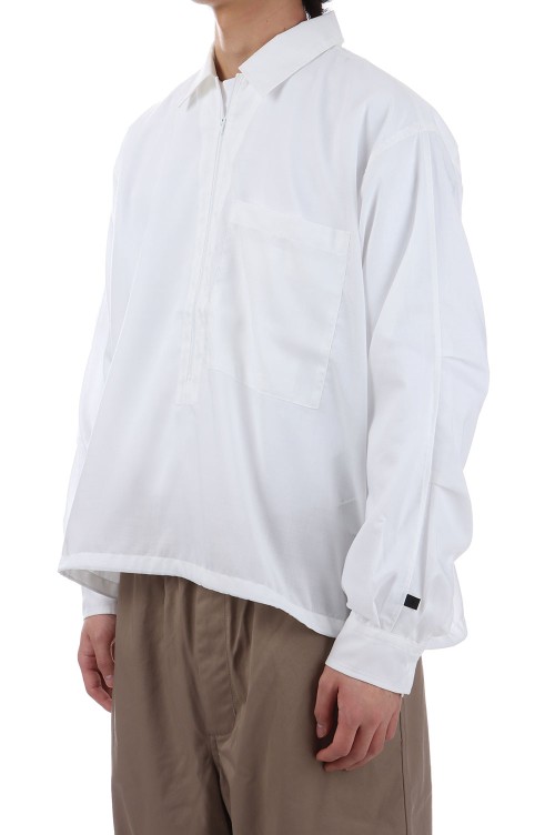 TECH HALF ZIP SHIRT L/S - WHITE (BE-39025) | セレクト