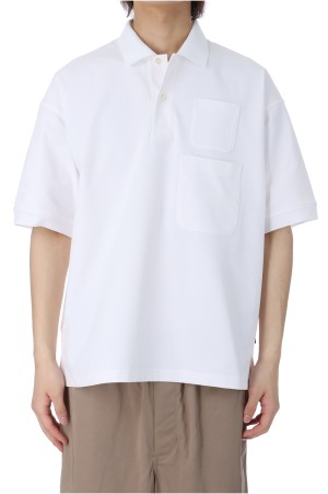 TECH POLO SHIRT W/POCKET S/S - WHITE (BE-37025) | セレクト